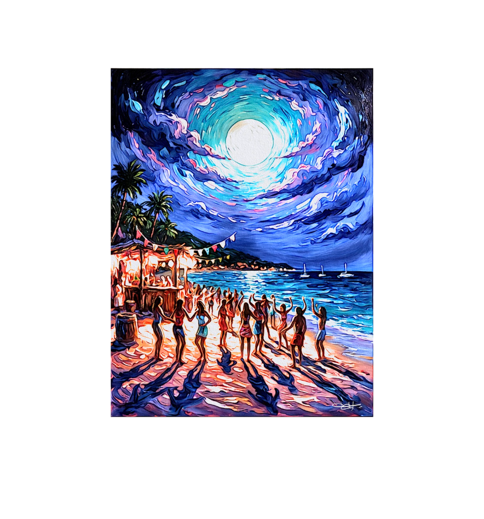 Party Moon Explosion Sea