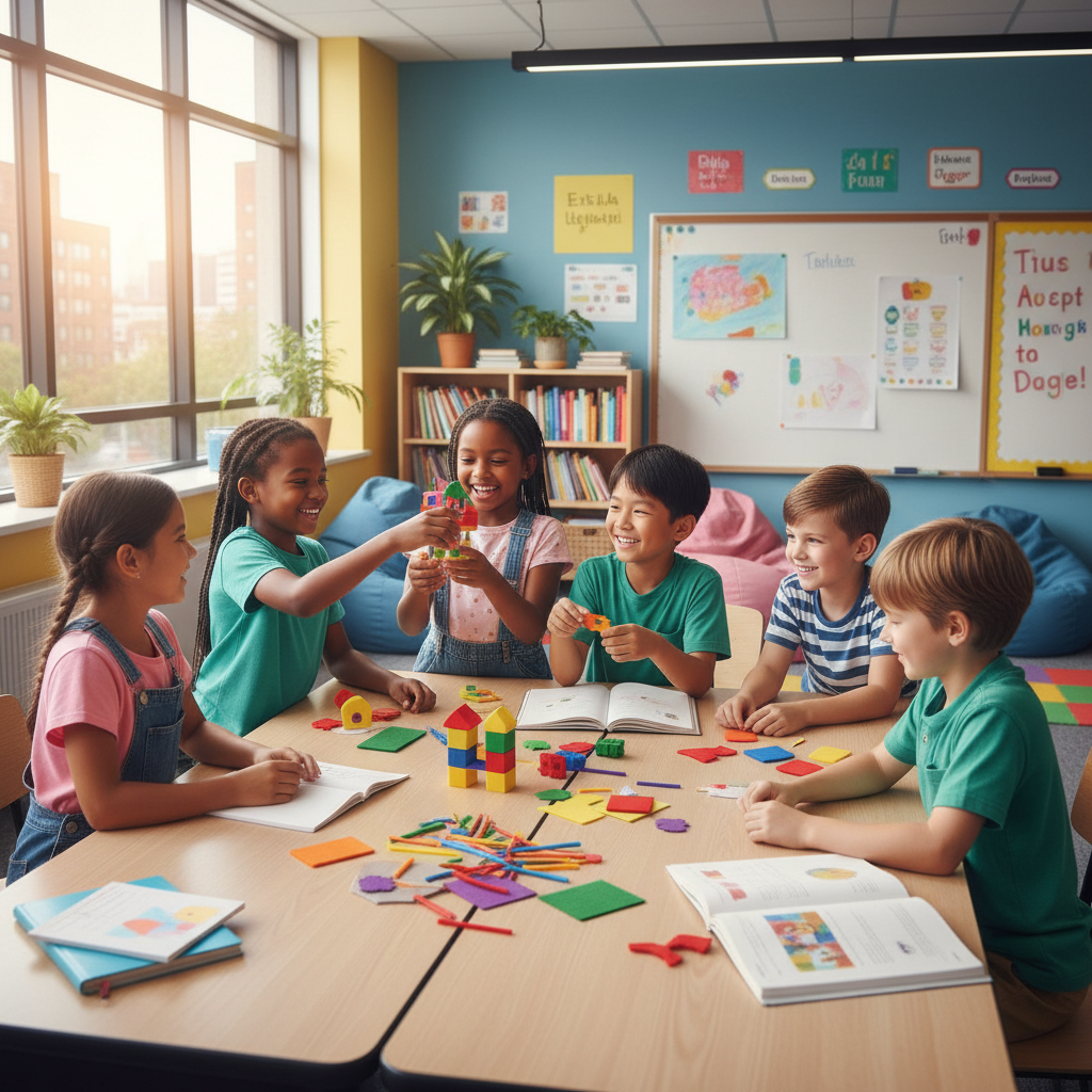 An educator leading students in a hands-on learning activity