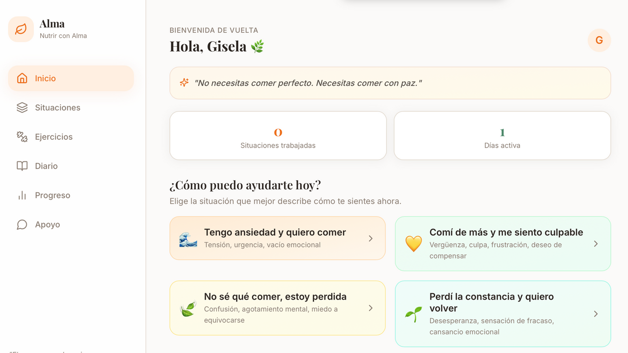 Acompañamiento para sanar con la comida template preview