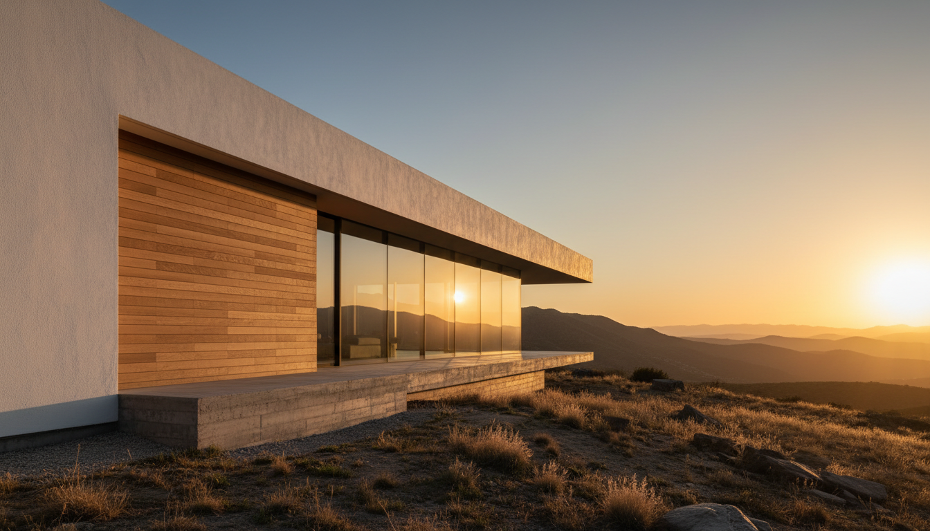 Modern architectural home in natural landscape