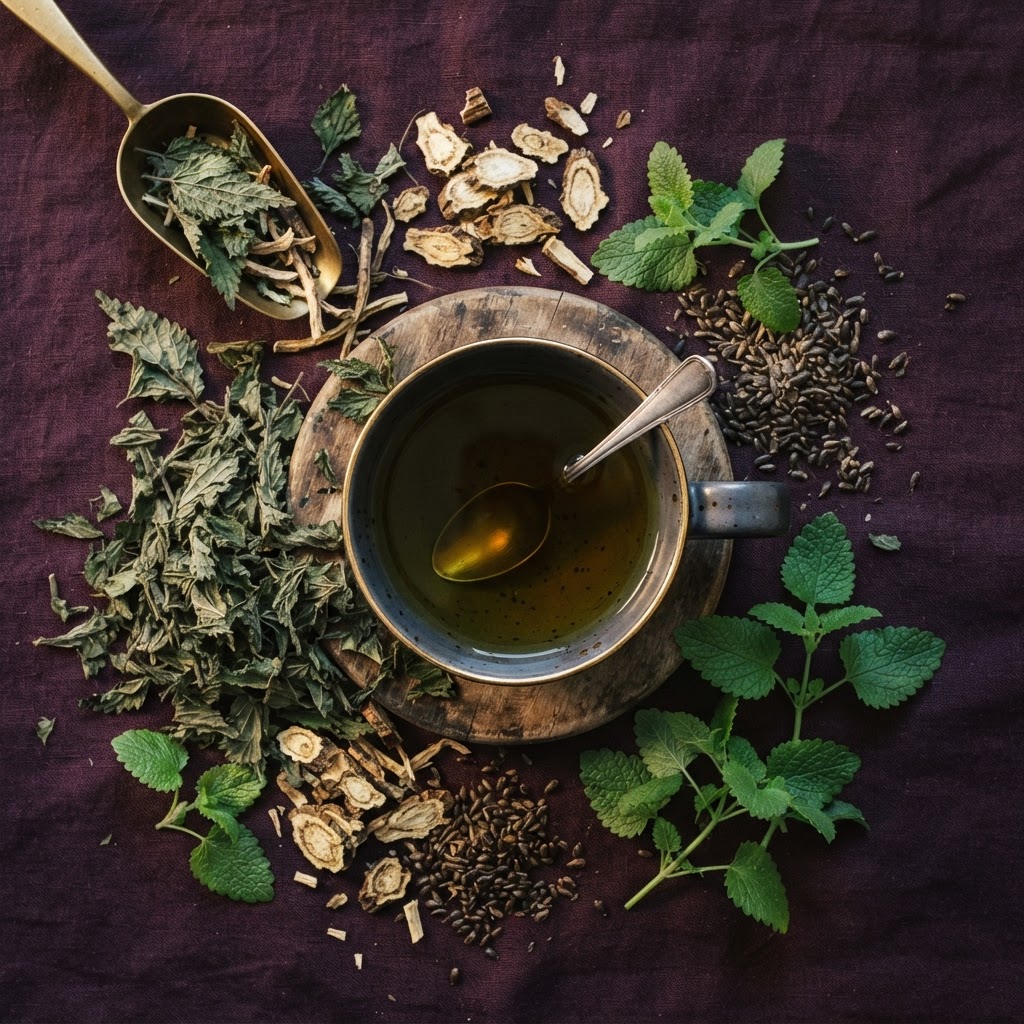 Nettle, dandelion and milk thistle roots