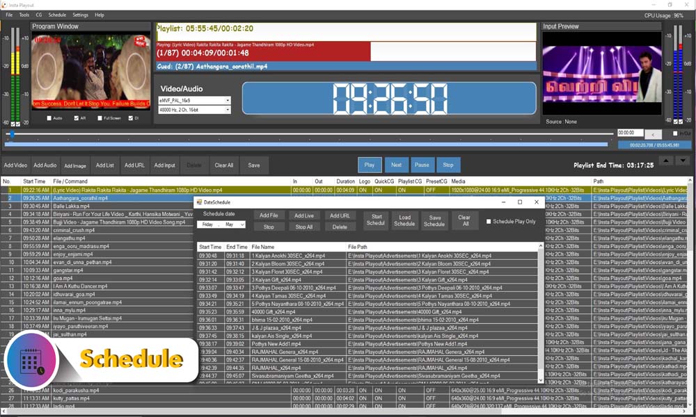 Church TV scheduling software