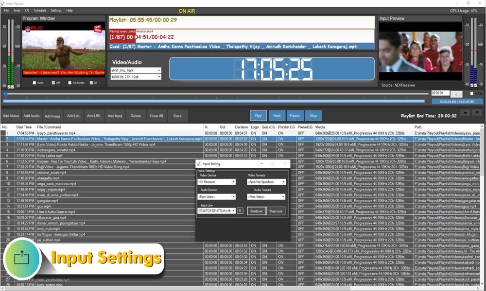 NDI church broadcasting configuration