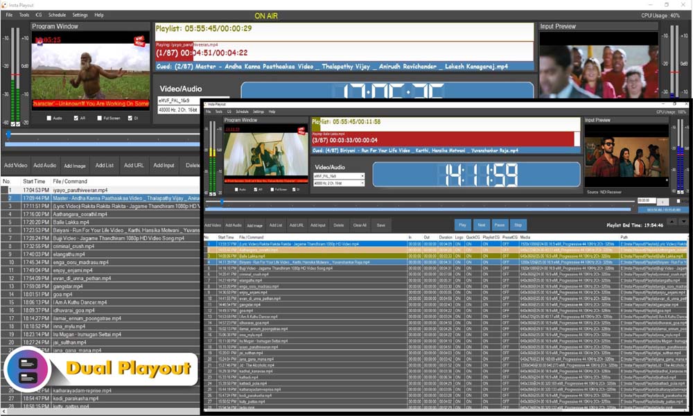 Insta Playout Dual Playout — broadcast playout software