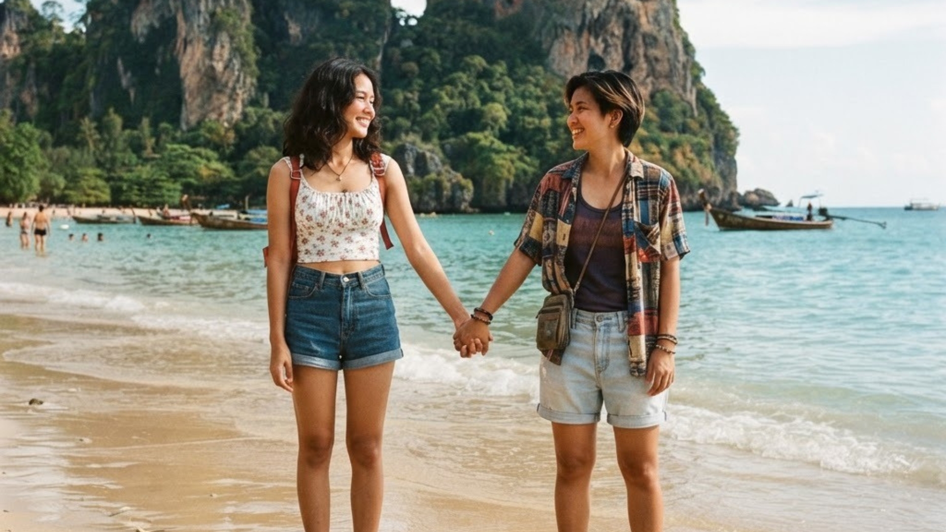 LGBTQ couple on vacation