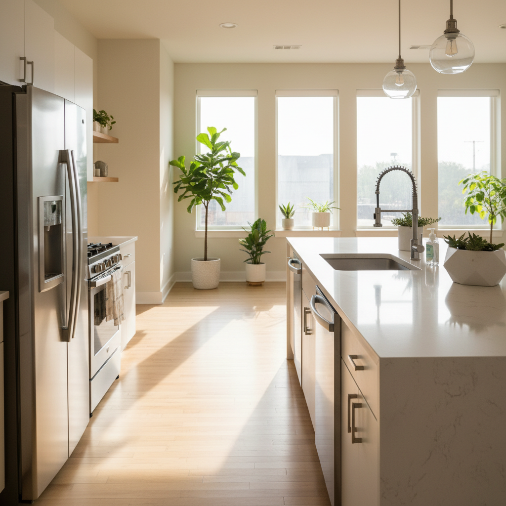 Sparkling clean home interior