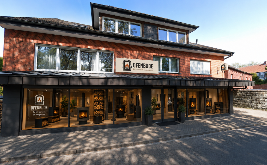 Kaminofen mit warmem Feuer – Ofenbude Ahlen
