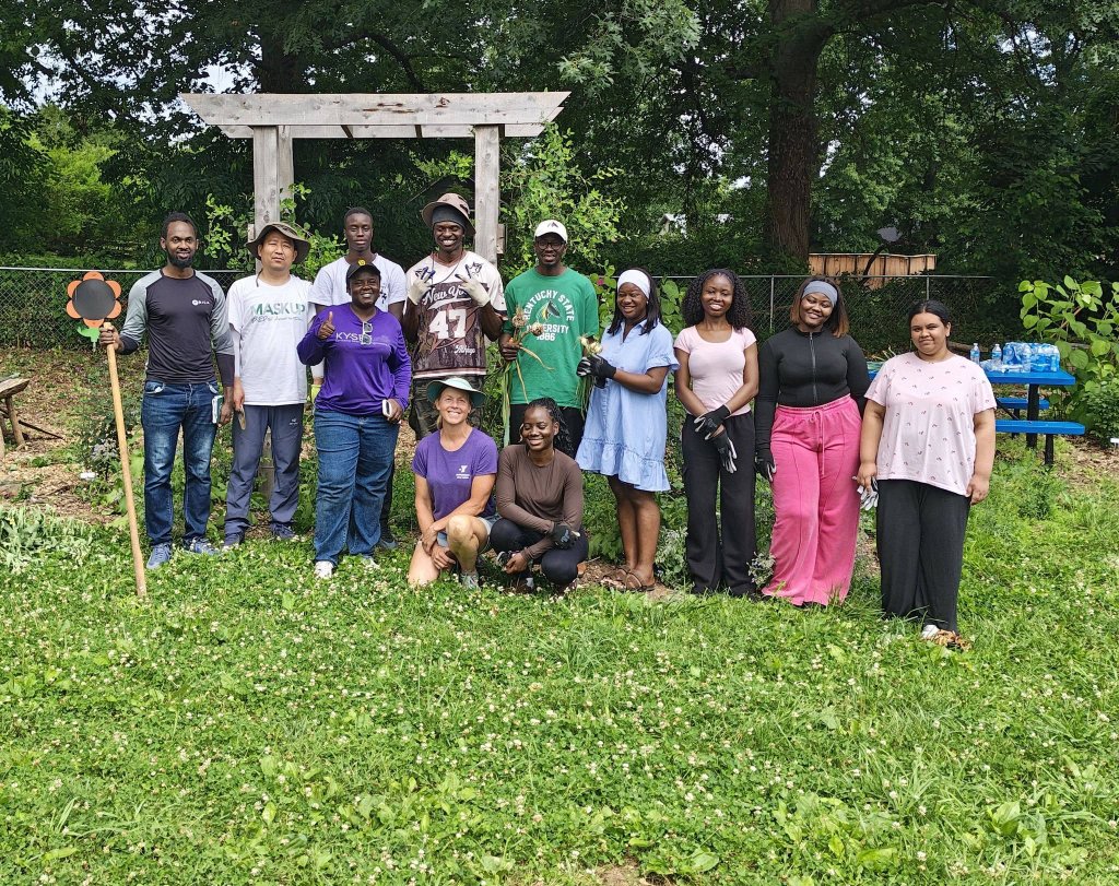 STEM Academy community garden group