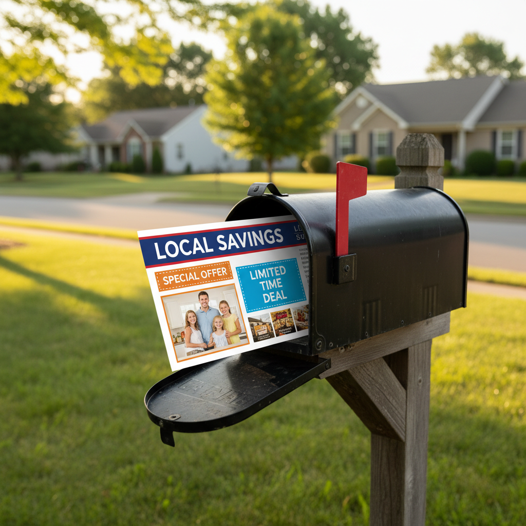 Suburban neighborhood with mailbox