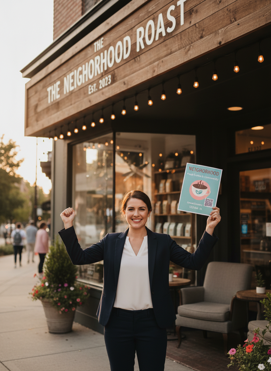 Happy business owner