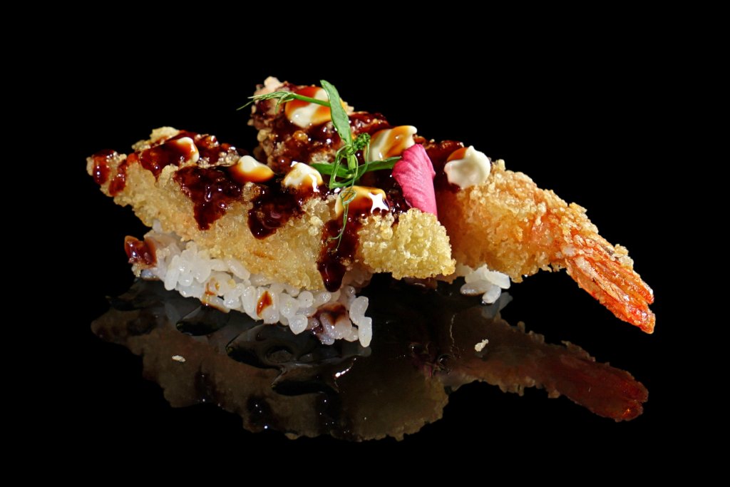 Nigiri gambero panko con teriyaki