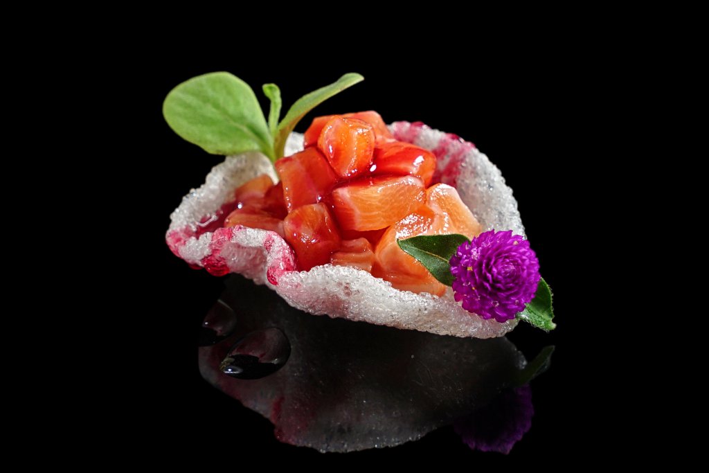 Salmone su croccante