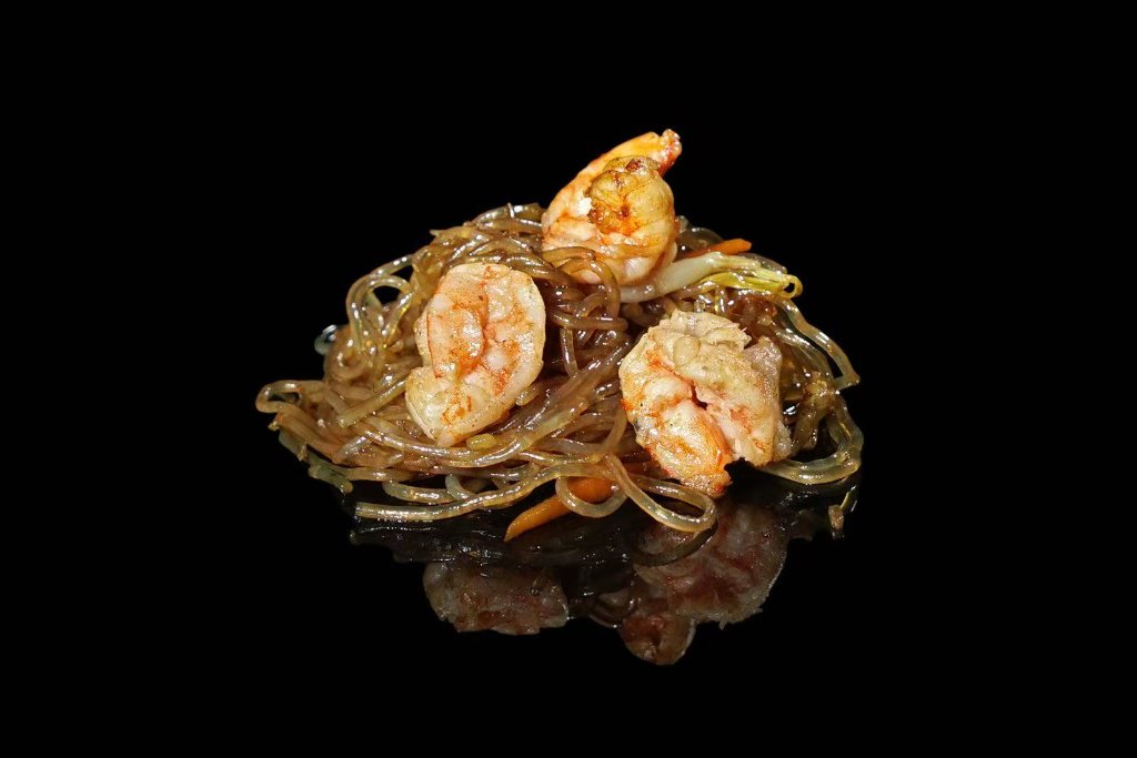 Spaghetti di soia gamberi