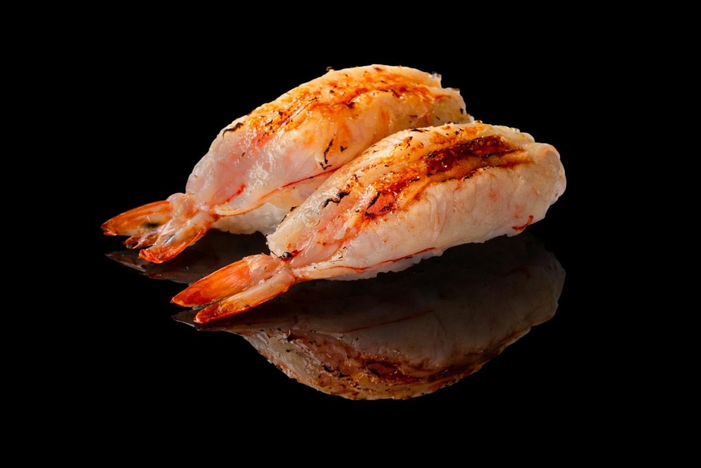Nigiri gambero flambé