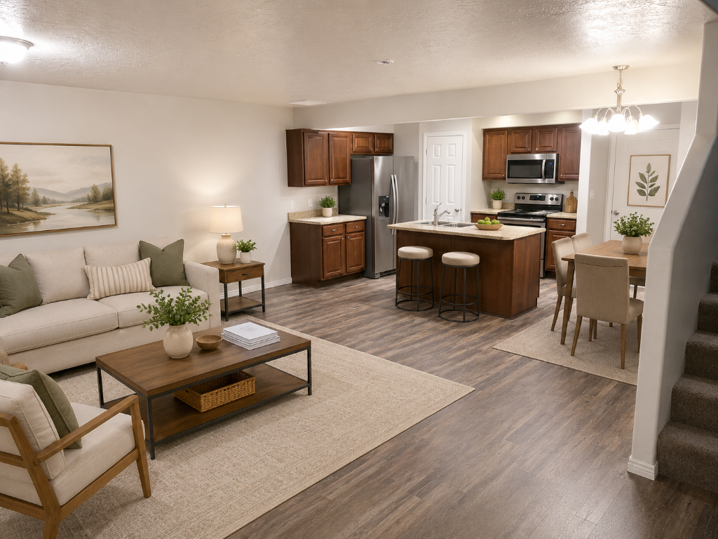 Kitchen & Living (Staged)