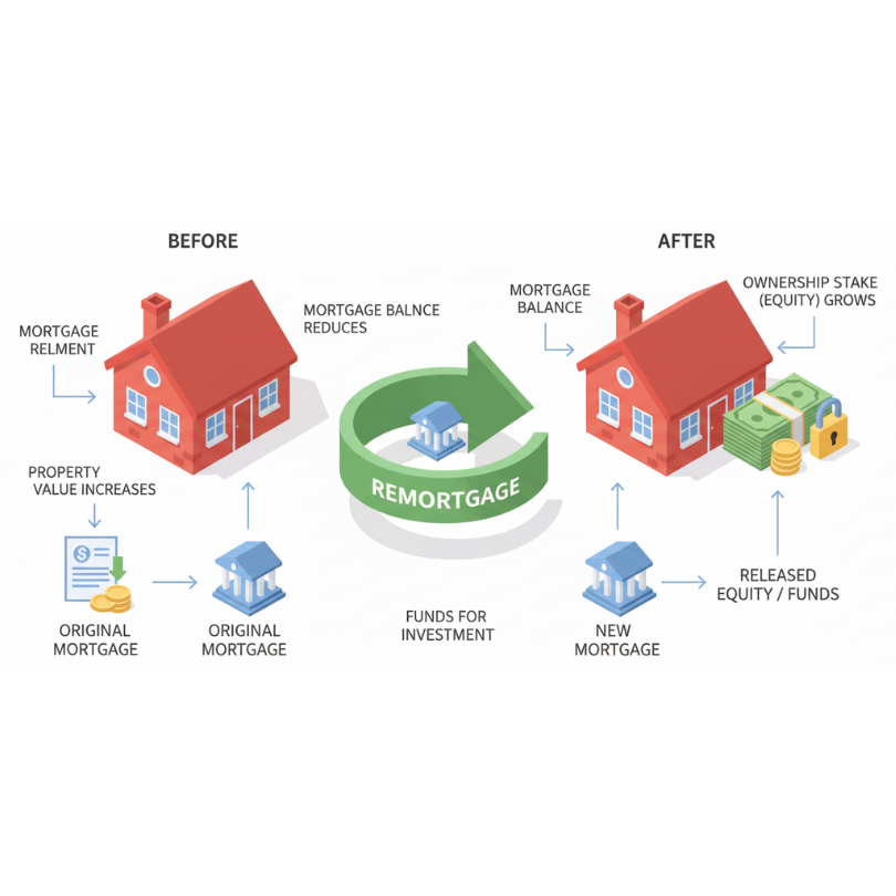 Remortgage before and after diagram