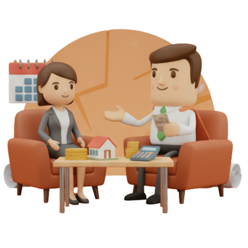 Mortgage advisor consultation illustration