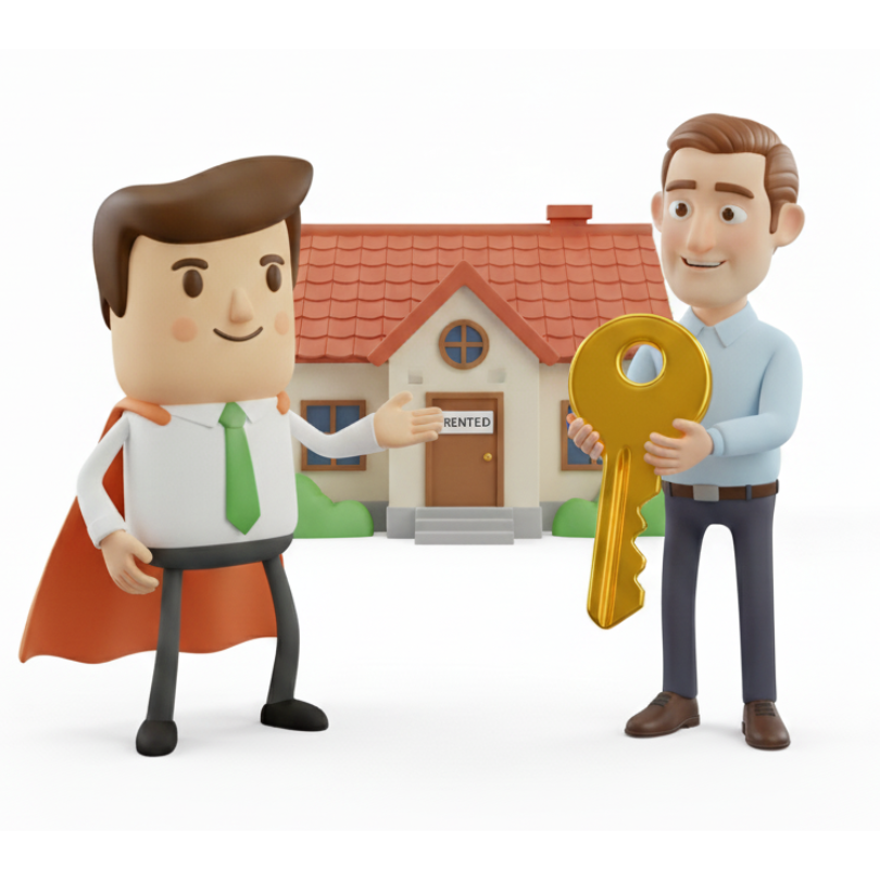Mortgage advisor handing over keys