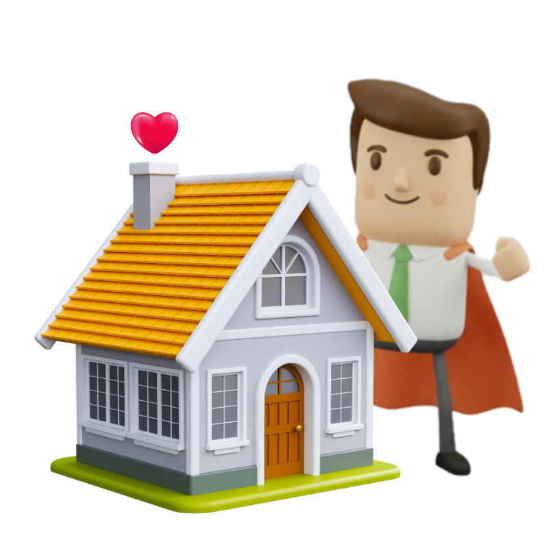 Power Mortgages superhero illustration