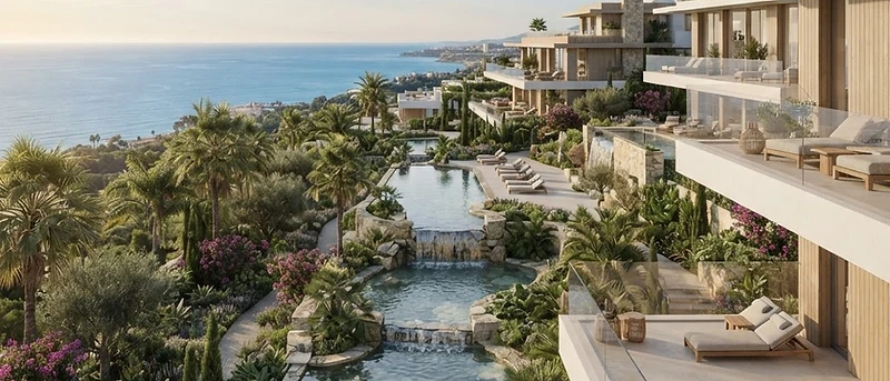 Waterfall El Higueron apartamenty z kaskadowymi basenami Fuengirola
