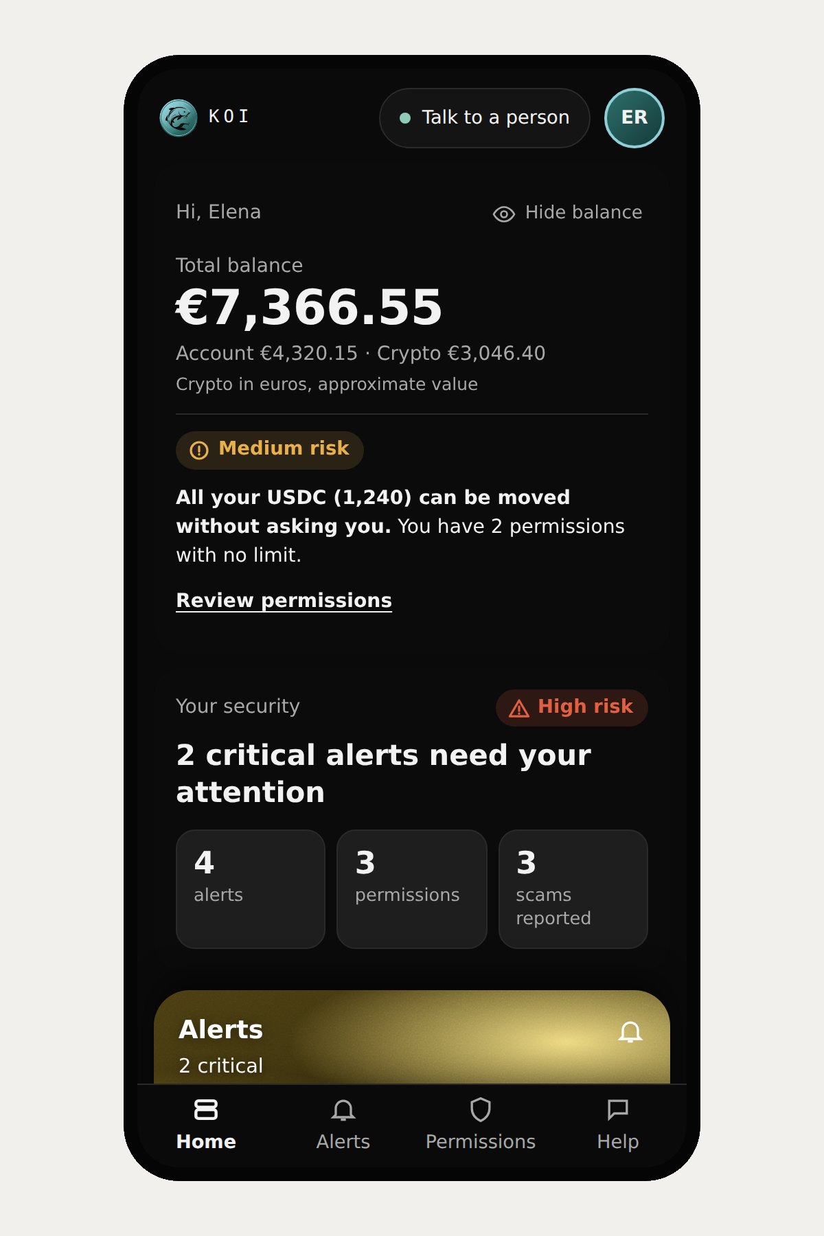 Home dashboard