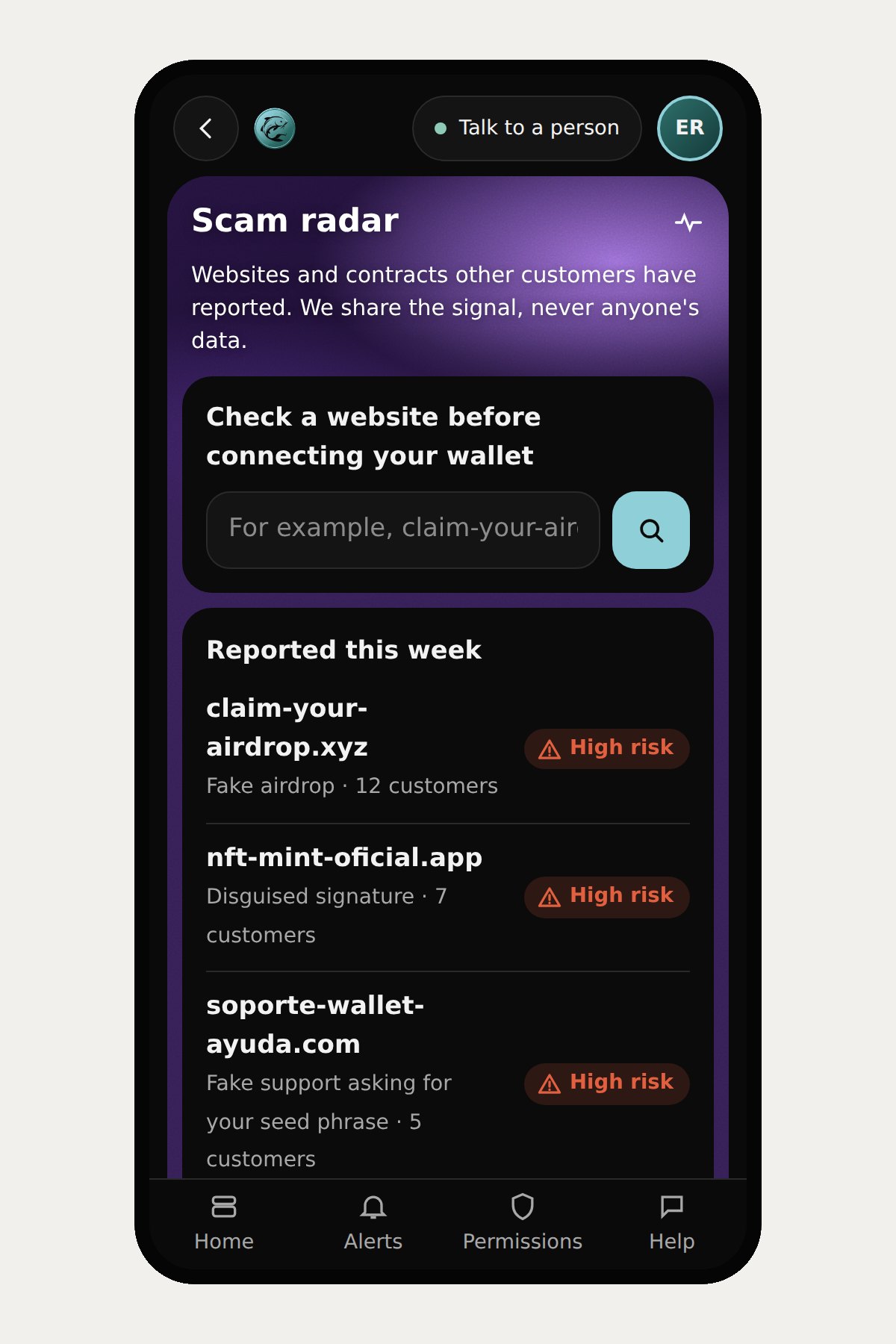 Scam radar