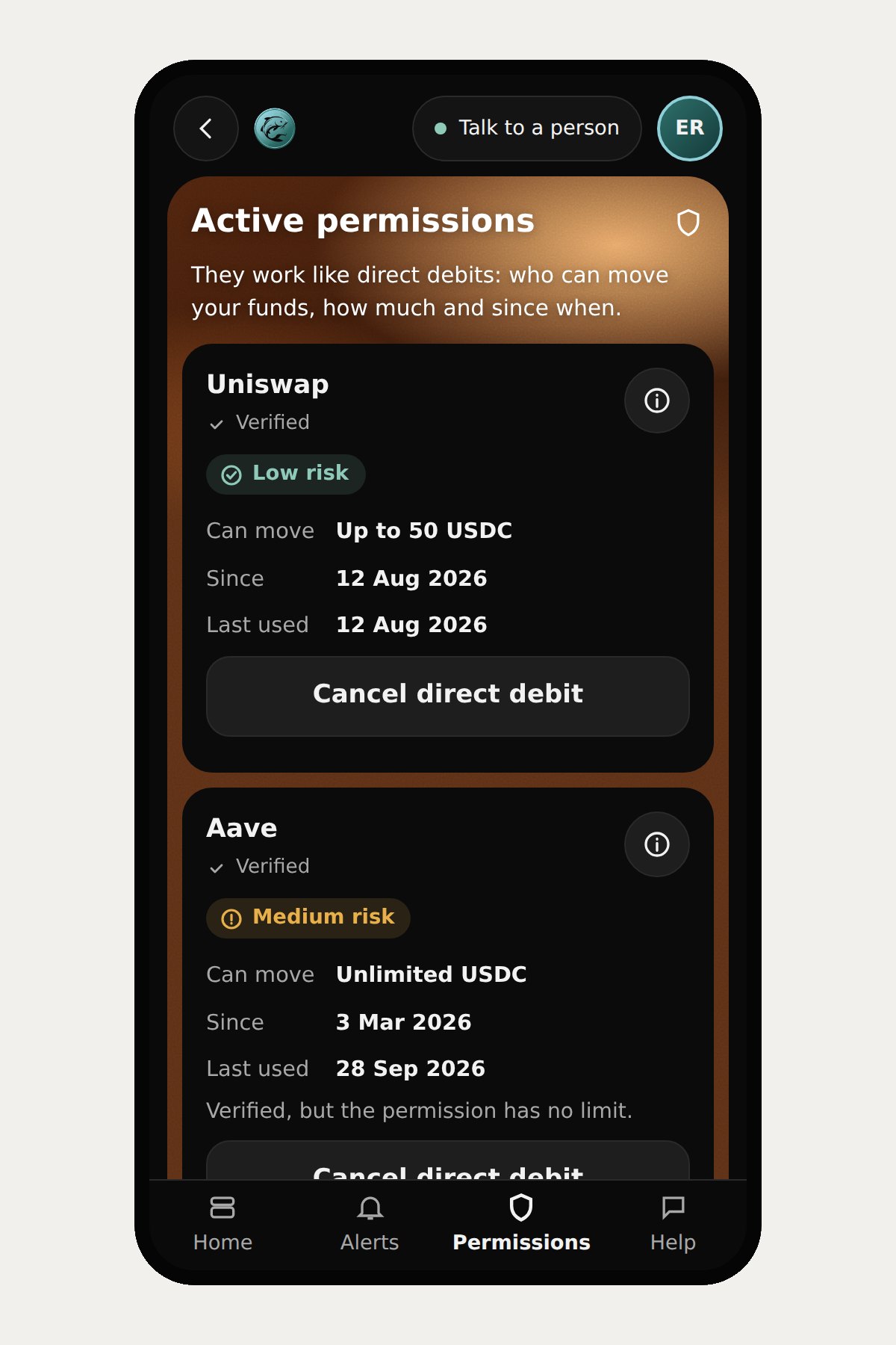 Active permissions