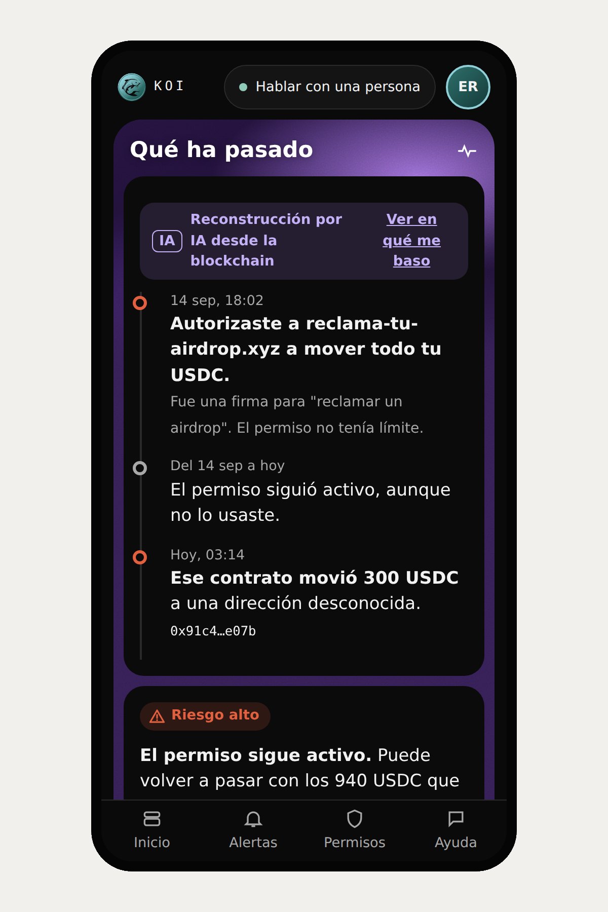 Reconstrucción del incidente