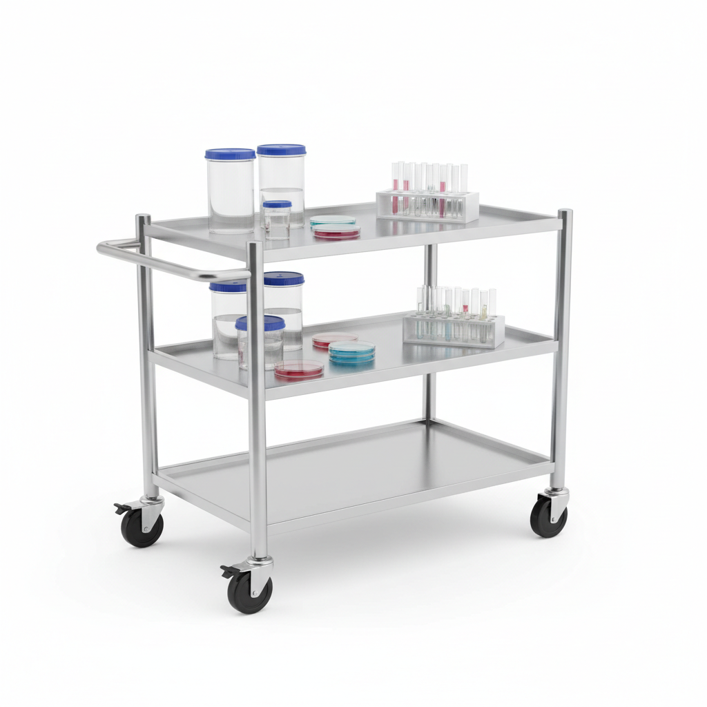 Stainless Mobile Cart w/ Shelves