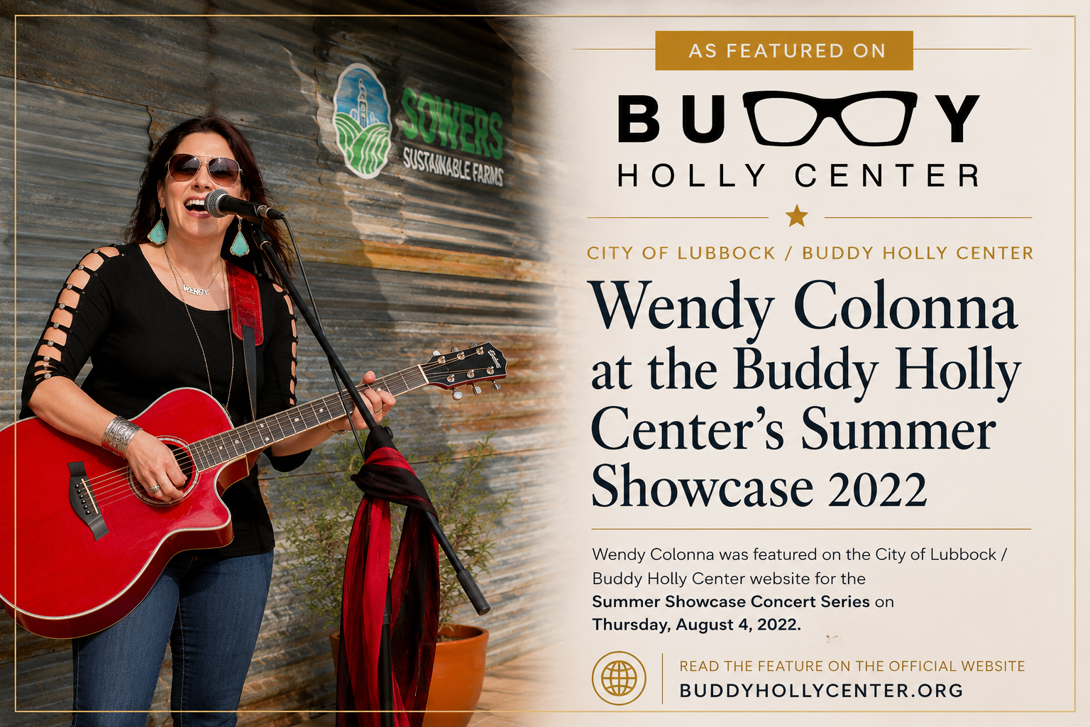 Wendy Colonna at the Buddy Holly Center's Summer Showcase 2022