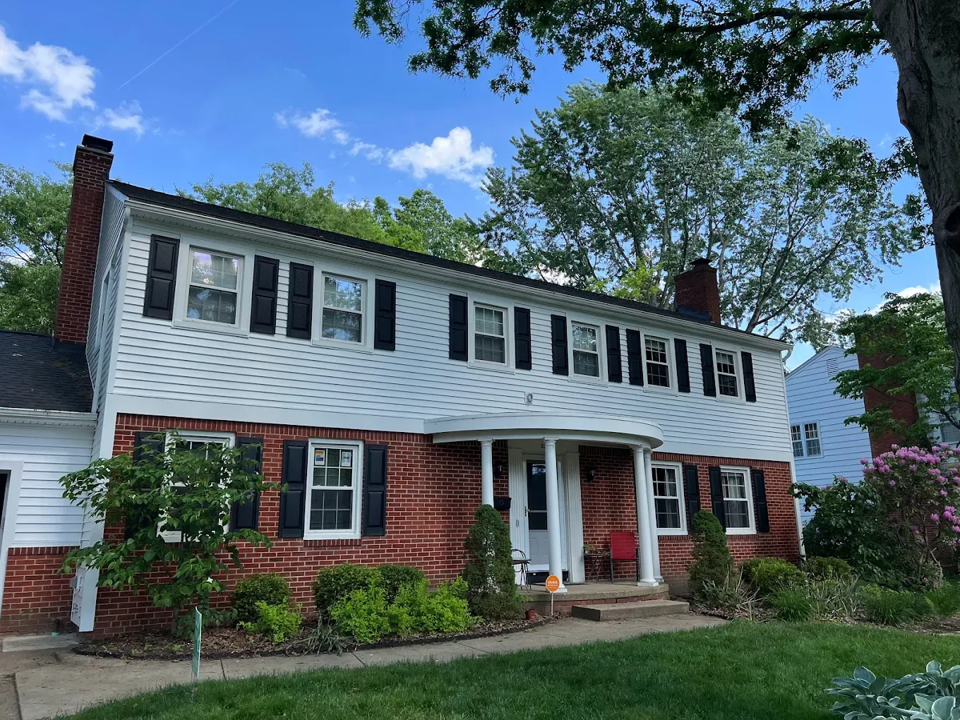 Completed roofing project - colonial home