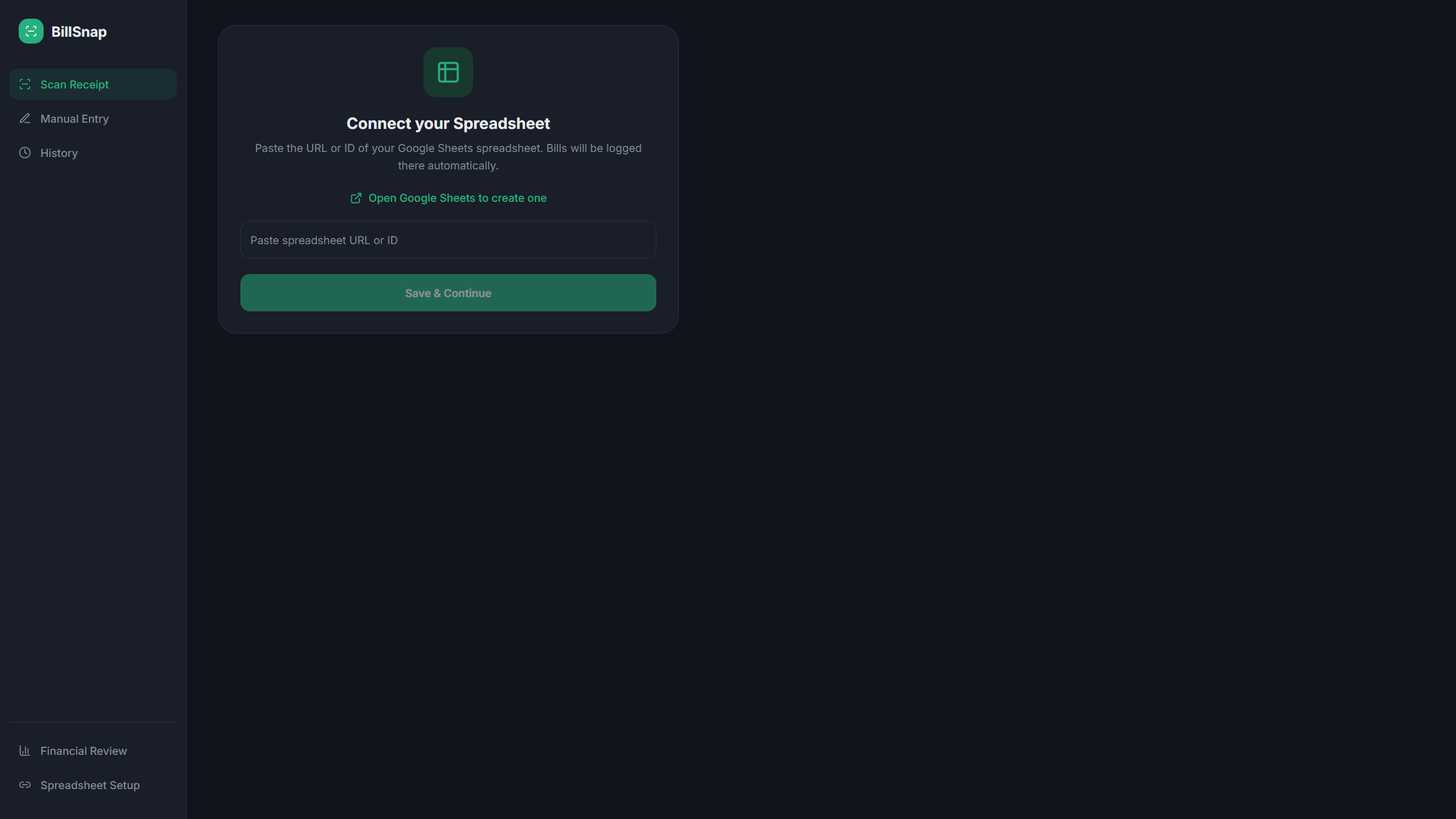 BillSnap template preview