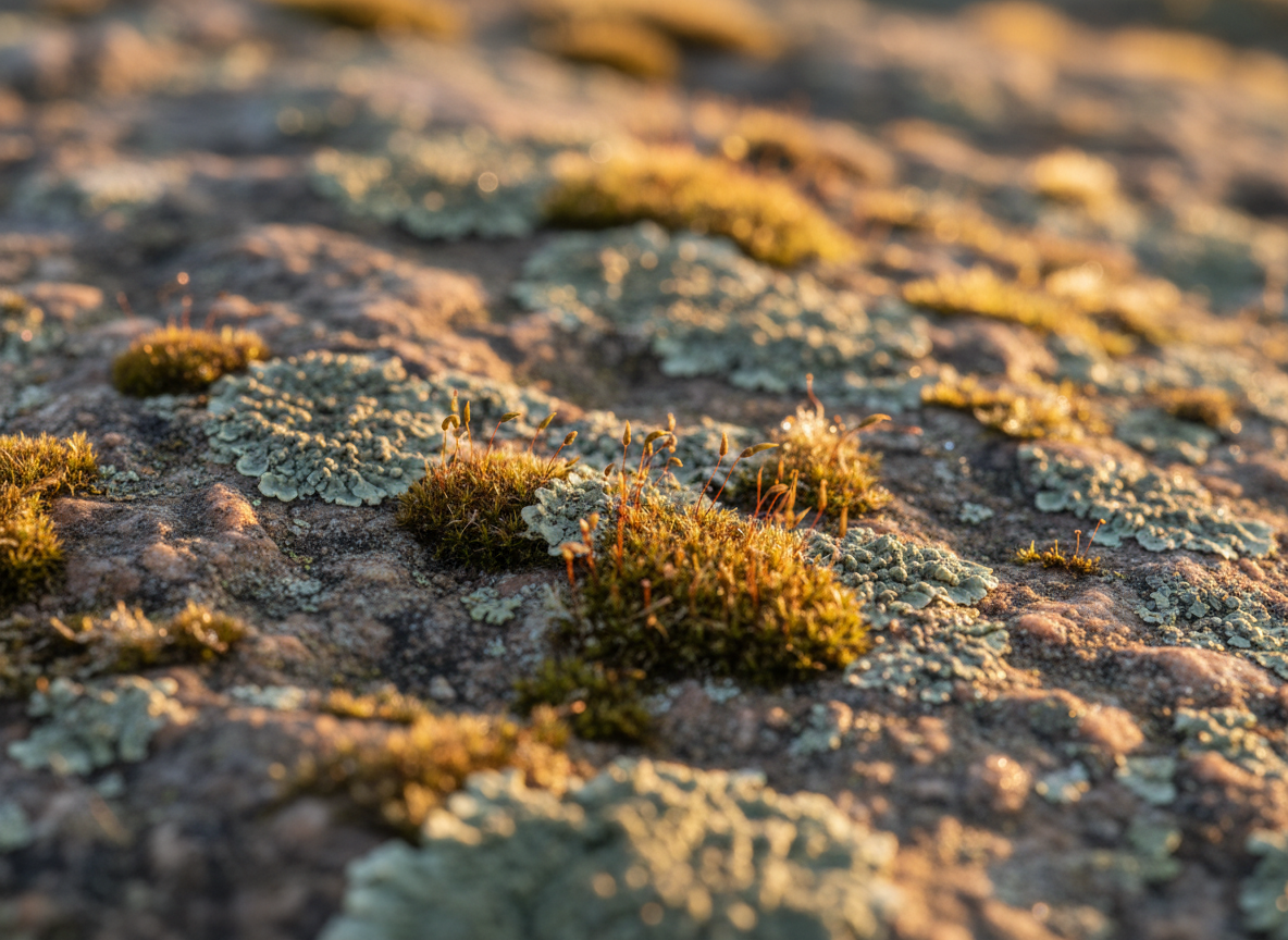 Natural stone with moss representing grounding retreat experiences