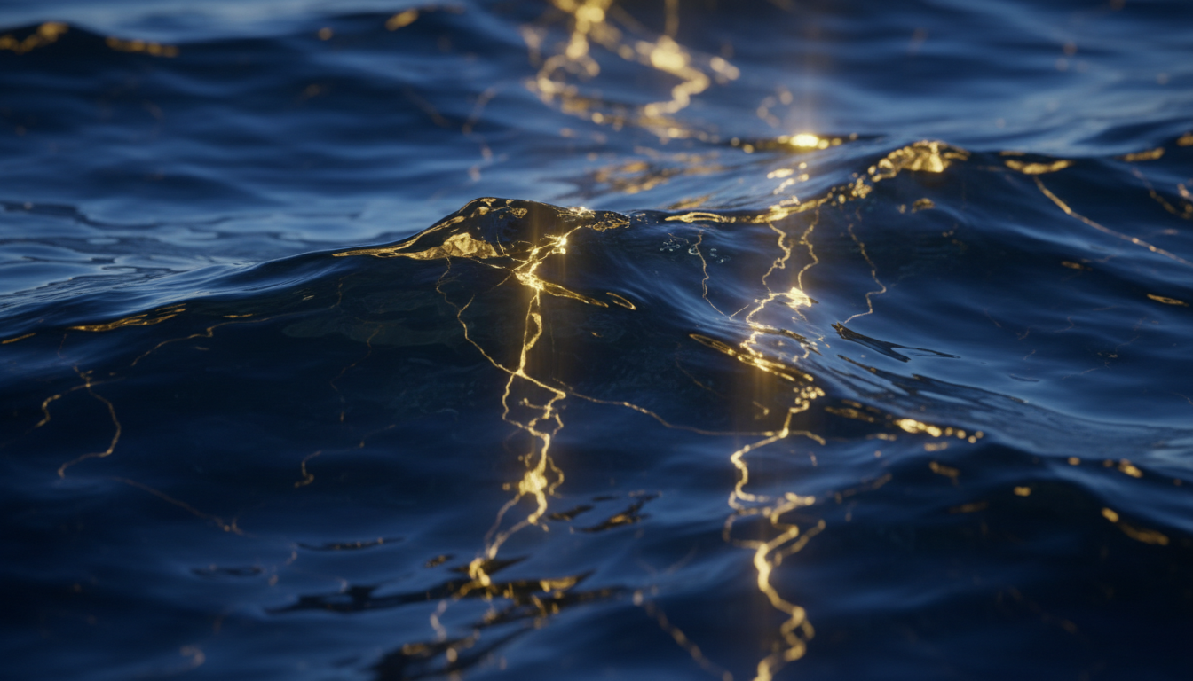 Abstract water ripples in deep blue tones