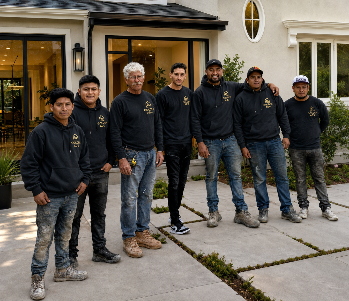 The Golden ADU construction team on a job site