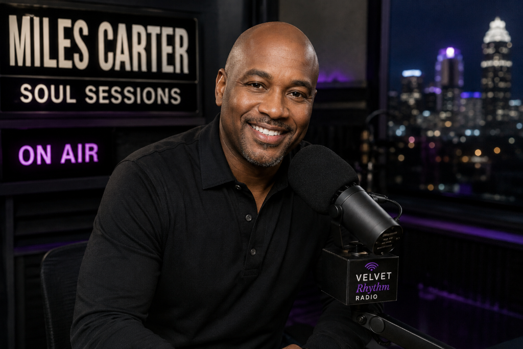 DJ Miles Carter hosting Soul Sessions on Velvet Rhythm Radio, Jackson, Mississippi