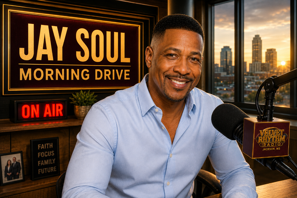 DJ Jay Soul hosting The Wake-Up Call on Velvet Rhythm Radio, Jackson, Mississippi