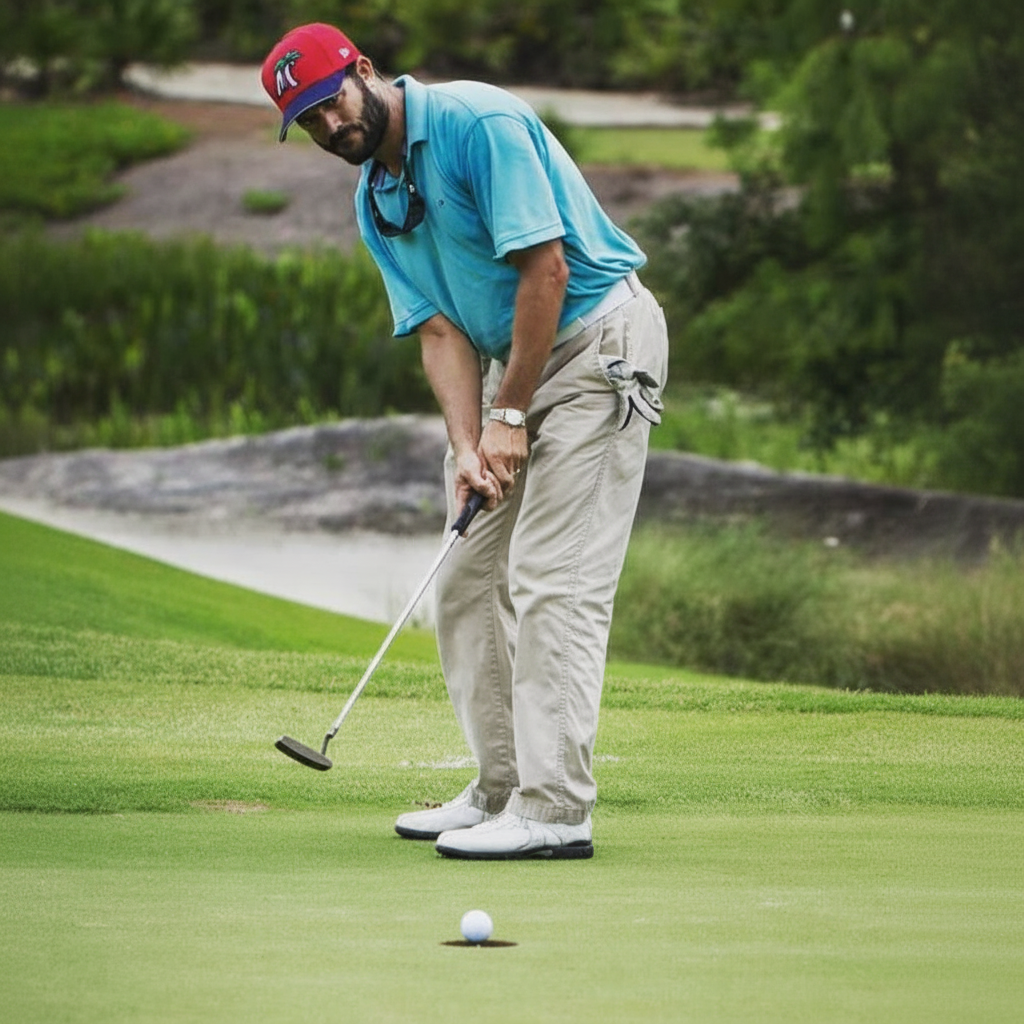 Damian golfing in Key West
