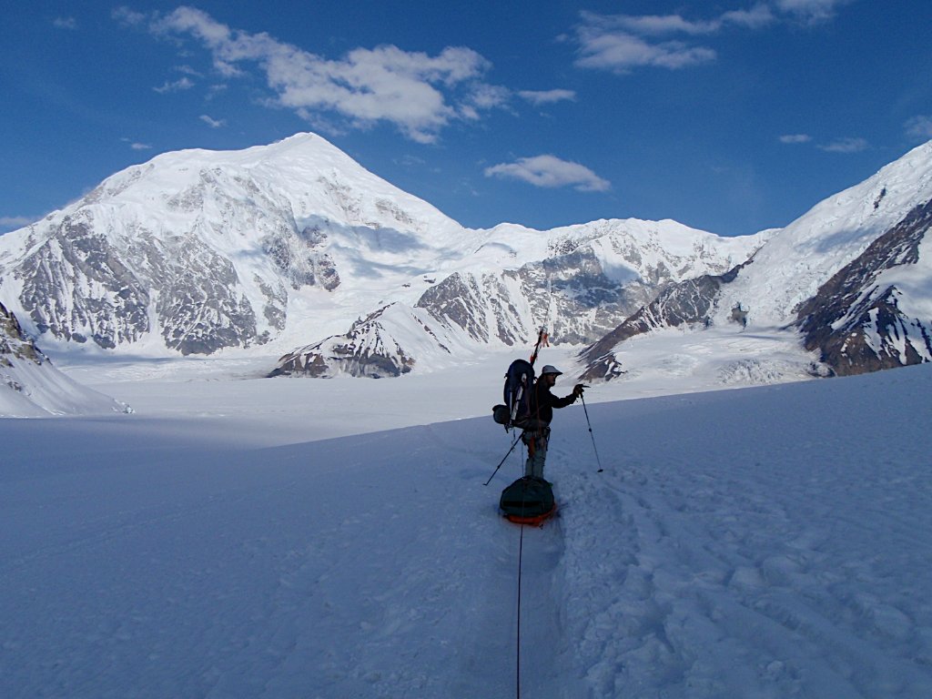 Arctic sea ice and mountains viewed from Svalbard ski mountaineering expedition