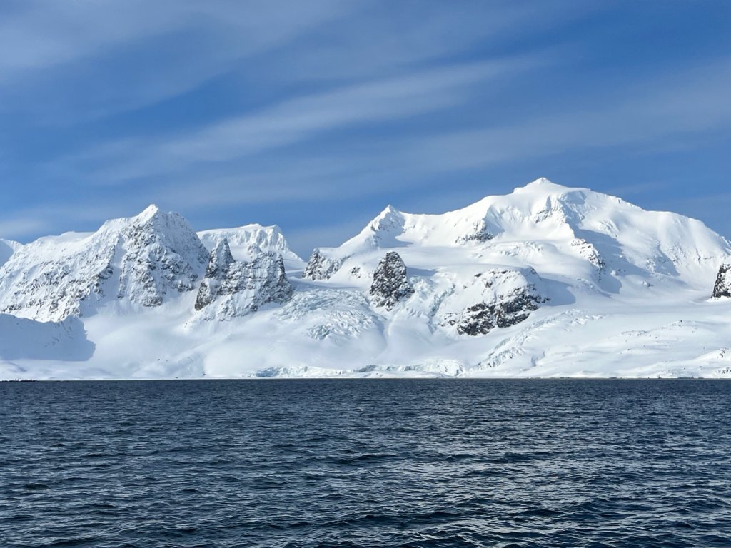 Svalbard glacier and fjord landscape from ski touring approach, Arctic Norway