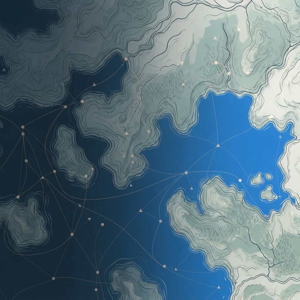HELM blue network of connected locations and operational routes