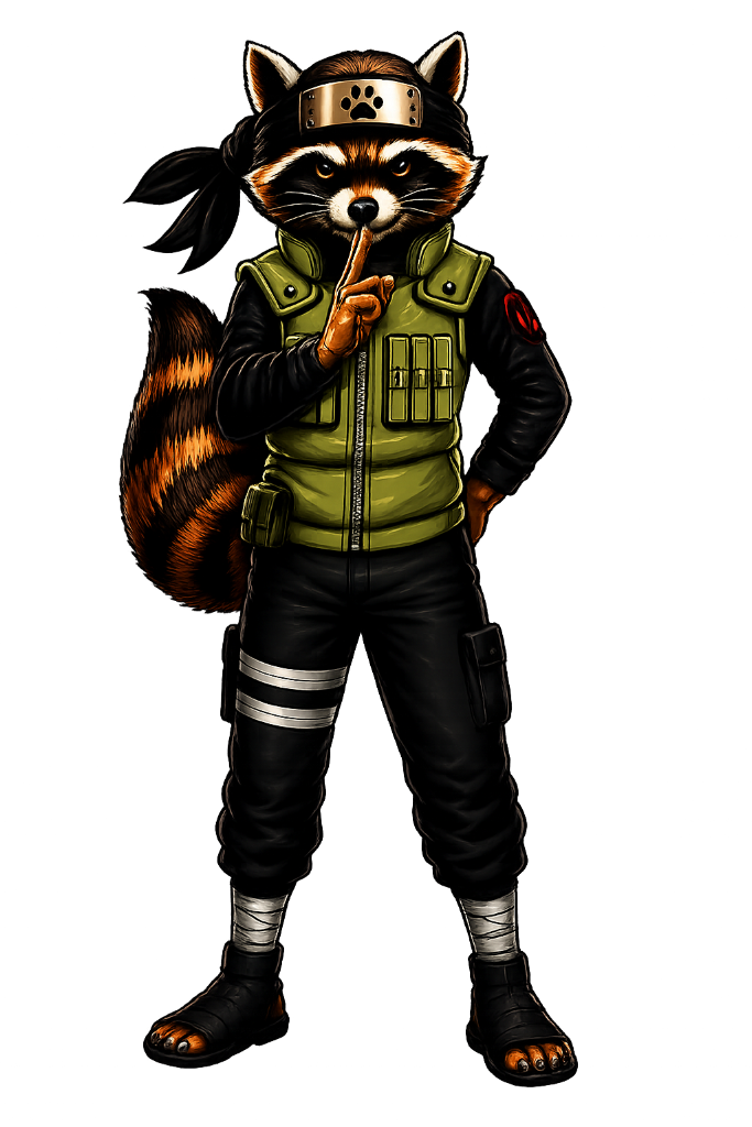 Ninja Raccoon Mascot