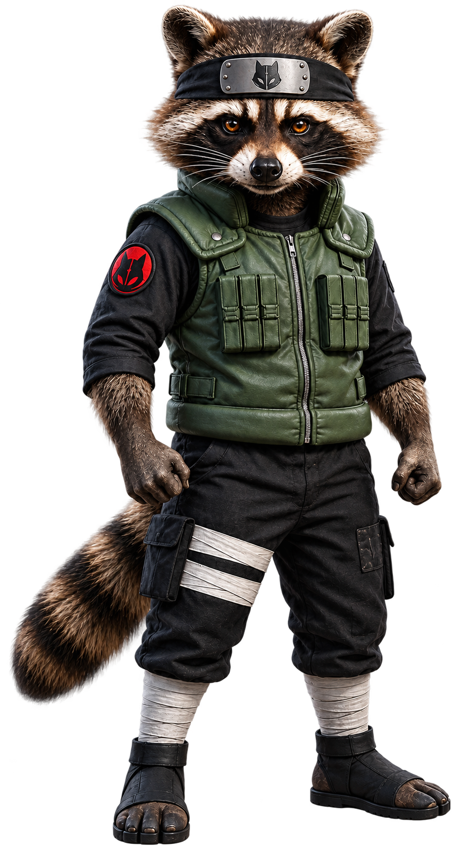 Oji Nuki — Ninja Raccoon Mascot