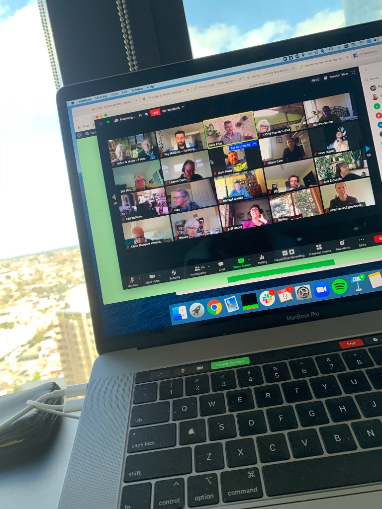 Ray Milidoni hosting an online webinar with 115 participants