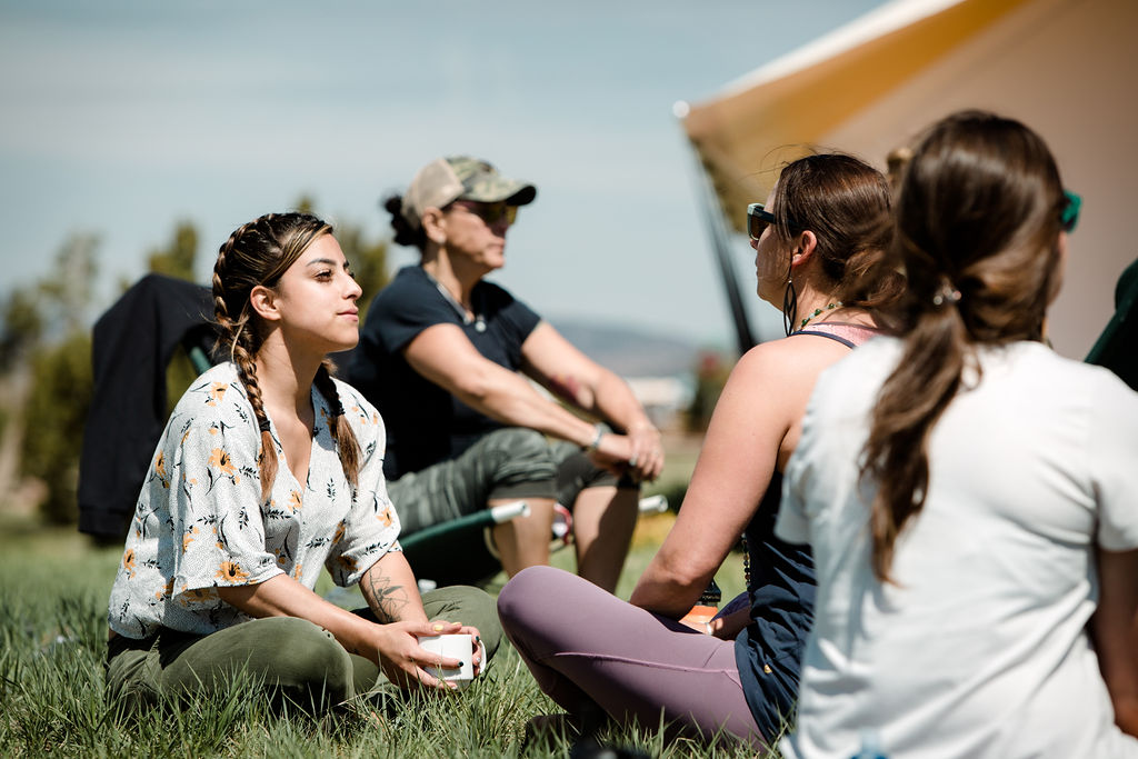 Women gathering in circle