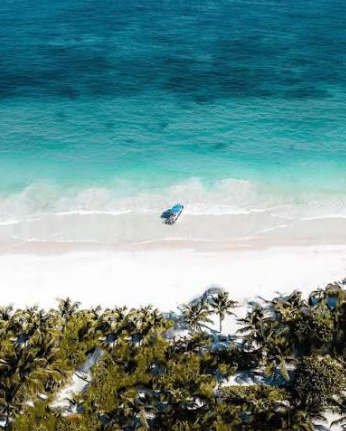 Aerial view of the Tulum coastline