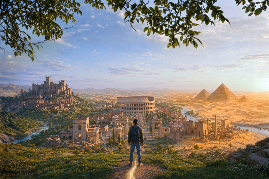 Proto Education hero landscape - ancient civilizations panorama
