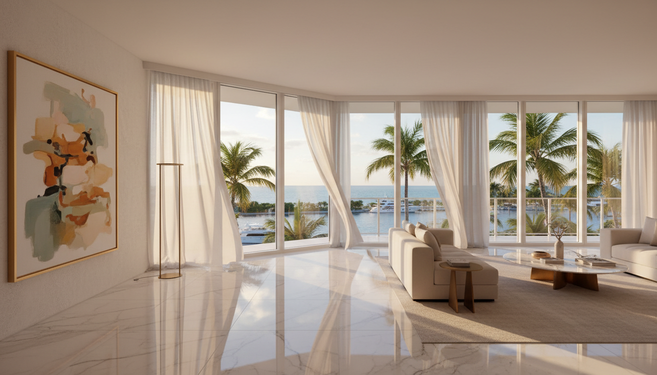 Luxurious clean Dallas, TX condo interior with sunlight streaming through windows