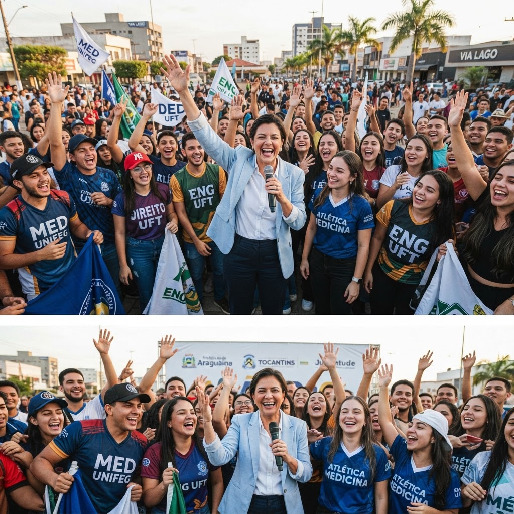 Cinthia Ribeiro amplia agenda no norte e reúne cerca de 400 jovens de atléticas em Araguaína