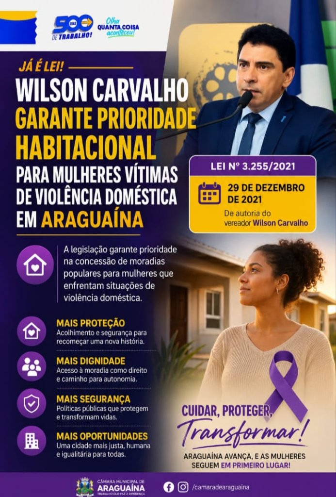 Wilson Carvalho - Prioridade Habitacional para Mulheres em Araguaína